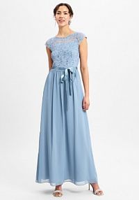 Sukienka wieczorowa Kobiety Sztuczne włókno niebieska jednolity 46 Swing