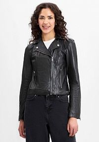 Kurtka skórzana  Emily Kobiety skóra czarna jednolity 44 Rino & Pelle damska