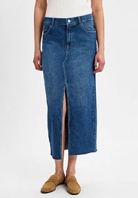 Dżinsowa spódnica   Midi denim Kobiety Bawełna niebieska jednolity 44 Angels