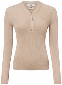 Sweter  z dzianiny Kobiety Lyocell beżowy jednolity XL IPURI damski