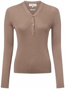 Sweter  z dzianiny Kobiety Lyocell brązowy jednolity XXL IPURI damski