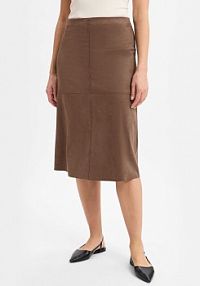Spódnica midi  Ovelou Kobiety Sztuczna skóra brązowa jednolity 42 Someday