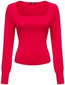 Sweter  Kobiety czerwony jednolity 34 zero damski