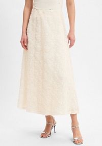 Spódnica maxi Kobiety biała wypukły wzór tkaniny 44 zero