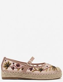 Różowe espadryle z Siateczki na Plecionej Podeszwie Zdobione Haftem Evelritia marquiiz damskie