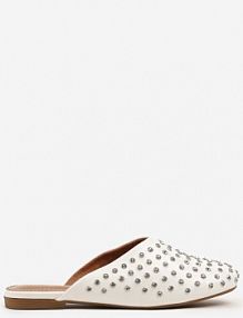 Białe klapki Typu Mule z Cyrkoniowym Zdobieniem Firritis c'm paris damskie