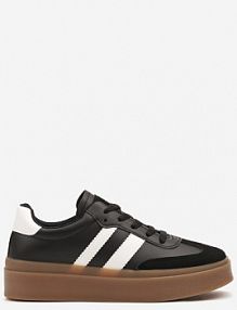 Czarne sneakersy Tenisówki Ozdobione Paskami Sovresia ideal damskie