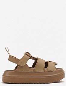 Ciemnobeżowe sandały w Stylu Gladiatorek z Rzepem Faliniela bestelle damskie