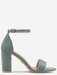 Zielone sandały Vices na Słupku z Wkładką ze Skóry naturalnej Avelhira