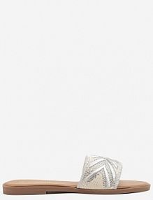 Srebrne klapki z Cyrkoniową Cholewką Ellitea marquiiz damskie