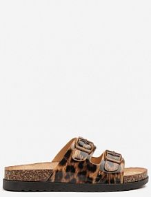 Panterkowe Lakierowane klapki z Paskami ze Sprzączkami Itellirie modern world damskie