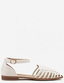 Białe sandały Ozdobione Plecionką Pellore fashion belle damskie
