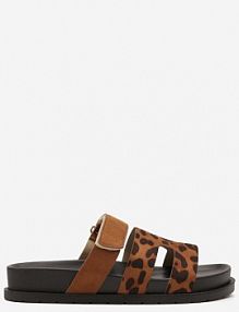 Panterkowe klapki z Ekozamszu na Piankowej Podeszwie Zapinane na Rzep Nimiarianna l.day damskie