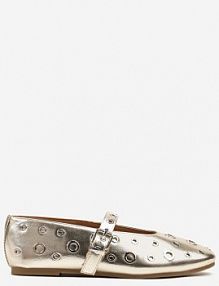 Złote Balerinki w Metalowe Okręgi ze Sprzączką Lialitte c'm paris