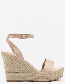 Beżowe sandały w Stylu Boho na Plecionym Koturnie Tenarea ciaodeo