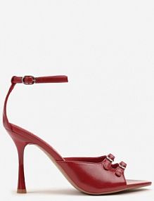 Czerwone sandały na Szpilce z Paskami z Klamrami Nevifa ciaodeo