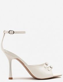 Białe sandały na Szpilce z Paskami z Klamrami Nevifa ciaodeo