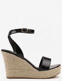 Czarne sandały w Stylu Boho na Plecionym Koturnie Tenarea ciaodeo