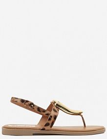 Panterkowe sandały z Metaliczną Ozdobą Novielisa ciaodeo damskie