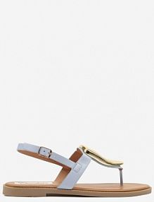 Niebieskie sandały z Metaliczną Ozdobą Novielisa ciaodeo damskie