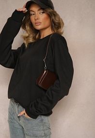 Czarna Casualowa bluza z Bawełną i Ściągaczami Ivellemi Renee damska