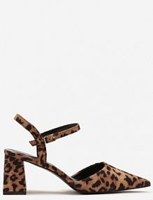 Panterkowe sandały Lakierowane na Geometrycznym Słupku Sopelisse fashion belle