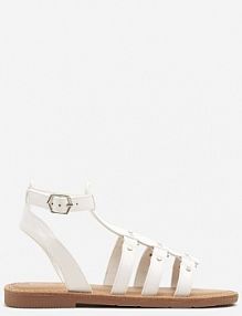 Białe sandały Gladiatorki Zapinane na Klamerkę Desarisa c'm paris damskie