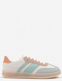 Biało-Niebieskie sneakersy Tenisówki Ozdobione Paskami Amodira c'm paris damskie