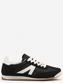 Czarne sneakersy Klasyczne Tenisówki Zdobione Przeszyciami Bortewi c'm paris damskie