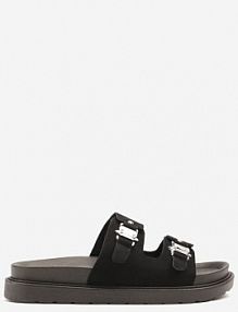 Czarne klapki Ozdobione Klamrami Islevis c'm paris damskie