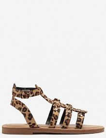 Panterkowe sandały Gladiatorki Zapinane na Klamerkę Desarisa c'm paris damskie