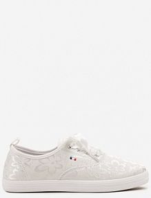 Białe tenisówki Ozdobione Kwiatami Telesiena ballada damskie