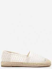 Beżowe espadryle z Siateczkową Cholewką i Plecionką Lillevi c'm paris damskie