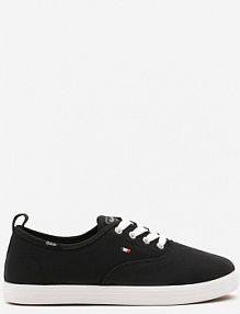 Czarne Klasyczne tenisówki Vices ze Sznurowaną Cholewką Telisara ballada damskie