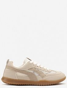 Ciemnobeżowe sneakersy Tenisówki z Geometrycznym Motywem Amotheira ideal damskie