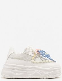 Białe sneakersy na Platformie z Koralikami Amovanna ideal damskie