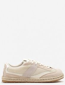 Beżowe sneakersy Typu Kultowe Tenisówki Zdobione Przeszyciami Grelloti ideal damskie
