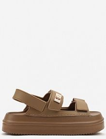 Ciemnobeżowe sandały na Niskiej Platformie z Zapięciem na Rzep Sepinne bestelle damskie