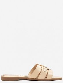 Beżowe klapki Ozdobione Metaliczną Klamrą Fenusea ciaodeo damskie