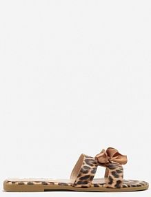 Panterkowe klapki Ozdobione Kokardą i Wycięciami Nilirelle ciaodeo damskie