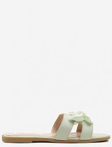 Jasnozielone klapki Ozdobione Kokardą i Wycięciami Nilirelle ciaodeo damskie