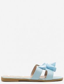 Niebieskie klapki Ozdobione Kokardą i Wycięciami Nilirelle ciaodeo damskie