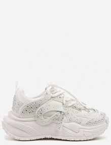 Białe sneakersy z Cyrkoniami i Ozdobnym Sznurowaniem Sorvea ideal damskie