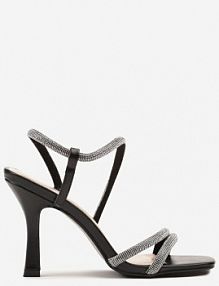Czarne sandały na Szpilce Ozdobione Cyrkoniami Dennilsa fashion
