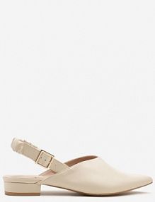 Jasnobeżowe sandały z Noskiem w Szpic z Zapięciem na Sprzączkę Jenadenna cink me damskie