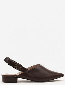 Brązowe sandały z Noskiem w Szpic z Zapięciem na Sprzączkę Jenadenna cink me damskie