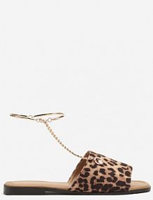 Panterkowe klapki z Łańcuszkiem na Kostkę Naniriea ideal damskie