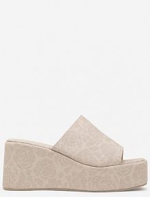 Beżowe klapki na Koturnie w Cętki Zovianne c'm paris