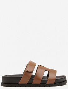 Brązowe Wsuwane klapki z Zapieciem na Rzep Beriolla l.day damskie