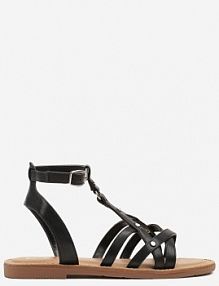 Czarne sandały Rzymianki ze Sprzączką przy Kostce Oklerta c'm paris damskie